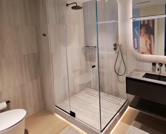 Residential plumbing Miami — modern bathroom remodel